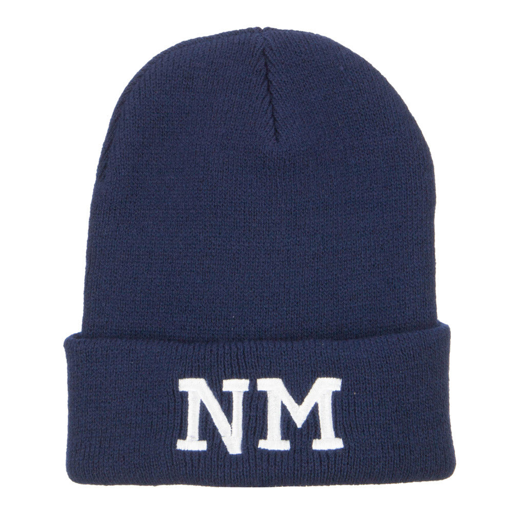 NM New Mexico State Embroidered Long Beanie - Navy OSFM