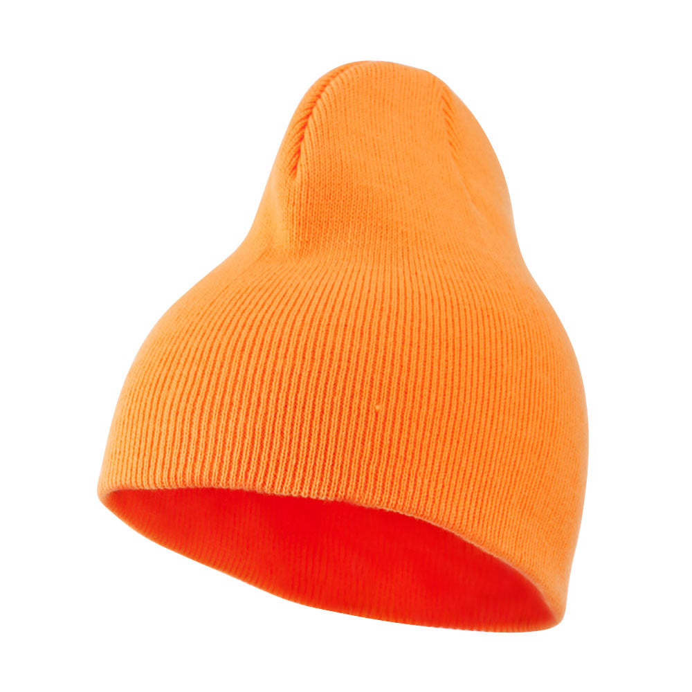 Neon Acrylic Short Beanie - Orange OSFM