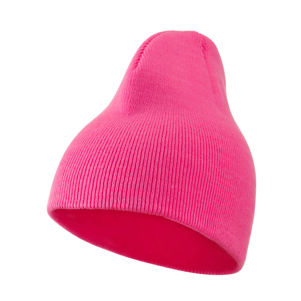 Neon Acrylic Short Beanie - Pink OSFM