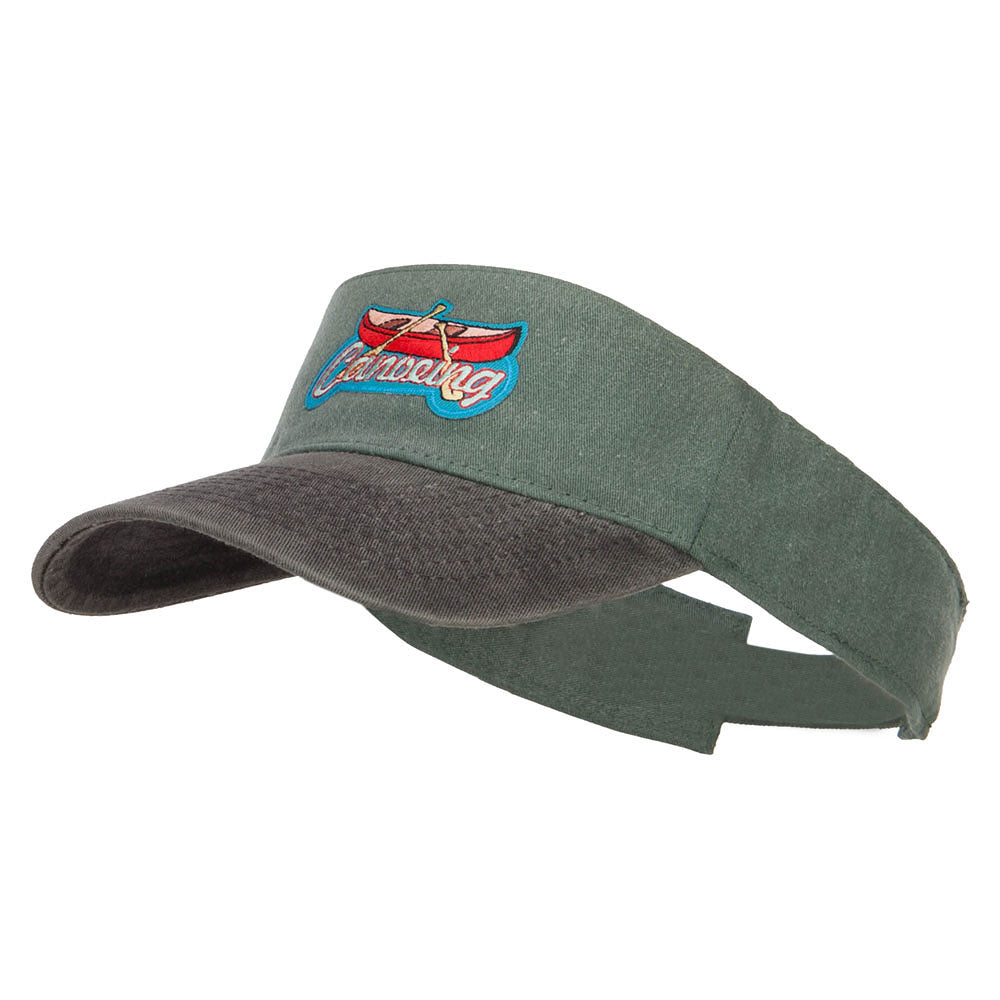 Canoeing Patched Washed Dyed Visor - Black Green OSFM