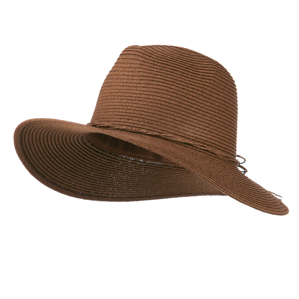 Ribbon Paper Straw Panama Hat - Brown OSFM