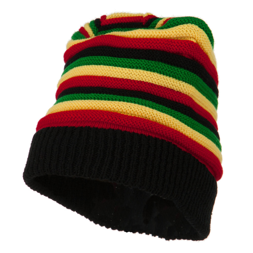 New Rasta Deep Shell Beanie - Black OSFM