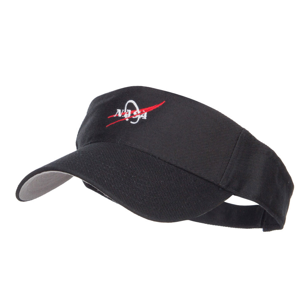 NASA Logo Embroidered Sports Visor - Black OSFM