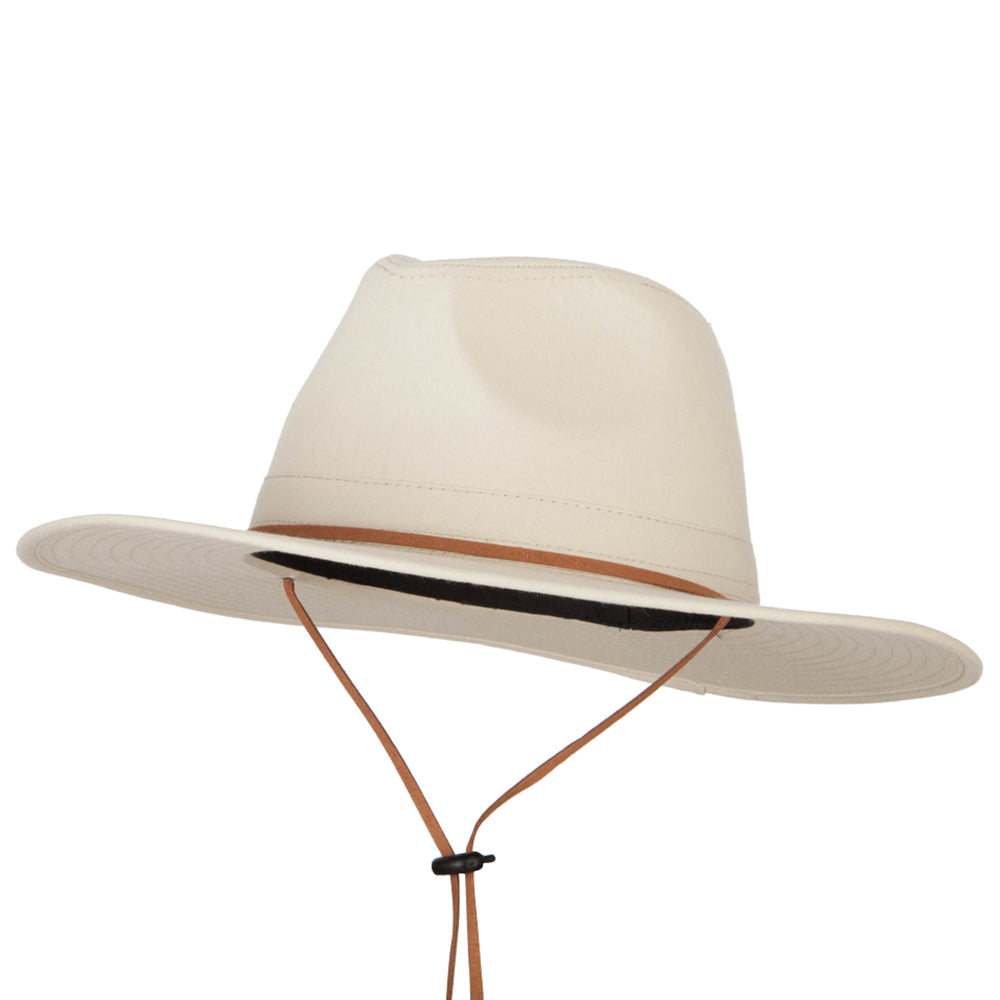 Men&#039;s Cotton Canvas Outback Style Fedora Hat - Beige M