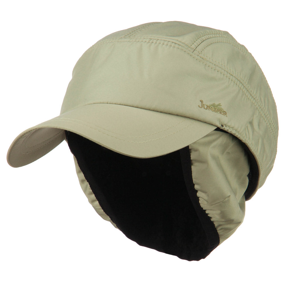 Outdoor Cap with Detachable Ear and Neck Warmer - Khaki M-L