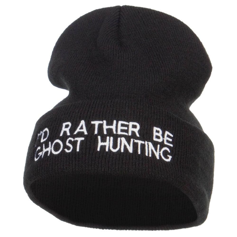 I&#039;d Rather Be Ghost Hunting Long Beanie - Black OSFM