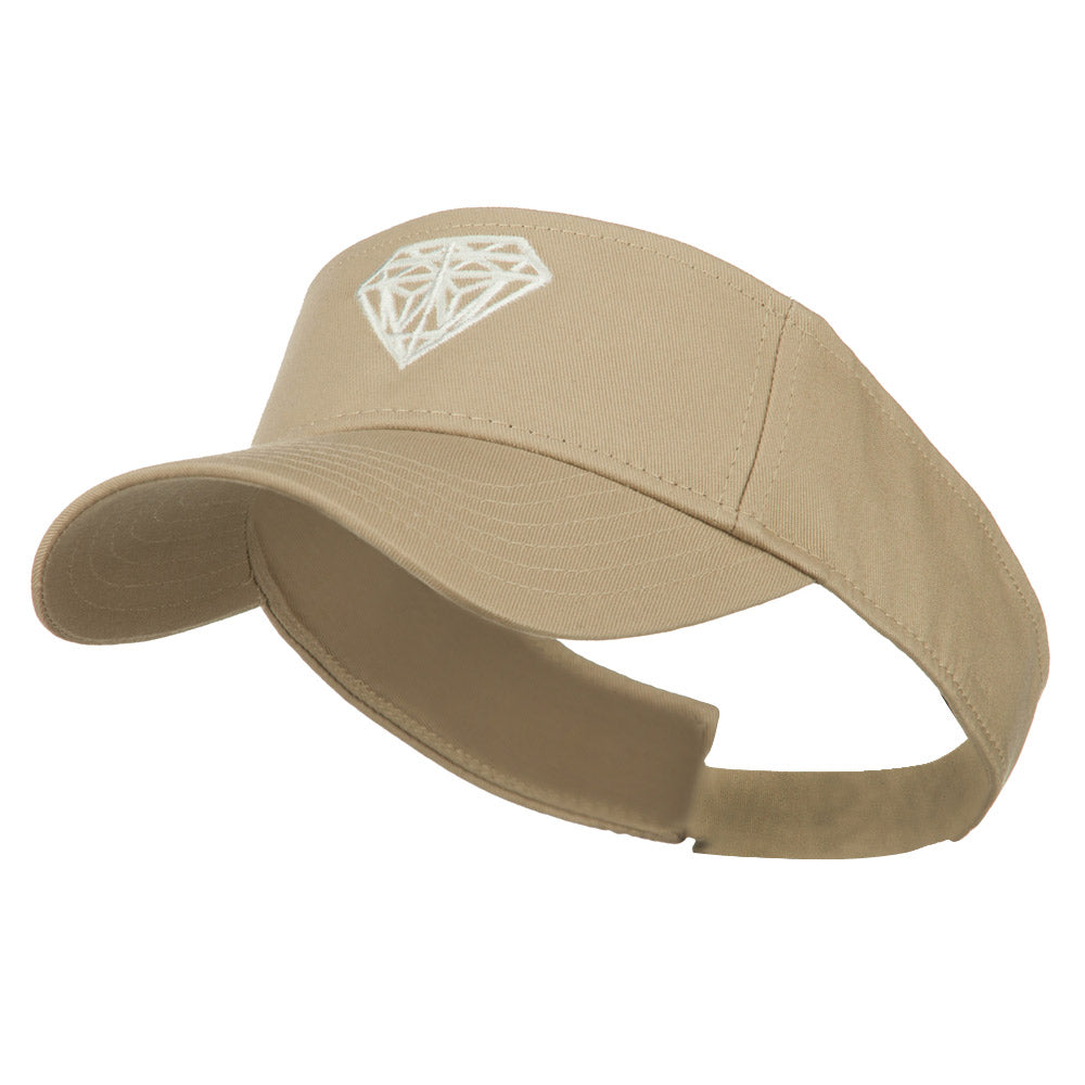 Diamond Outline Embroidered Visor - Khaki OSFM