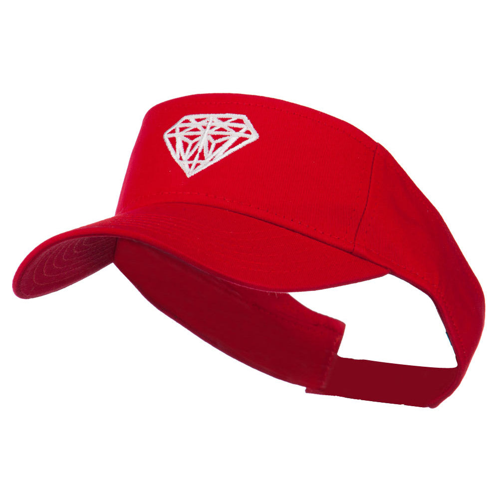 Diamond Outline Embroidered Visor - Red OSFM