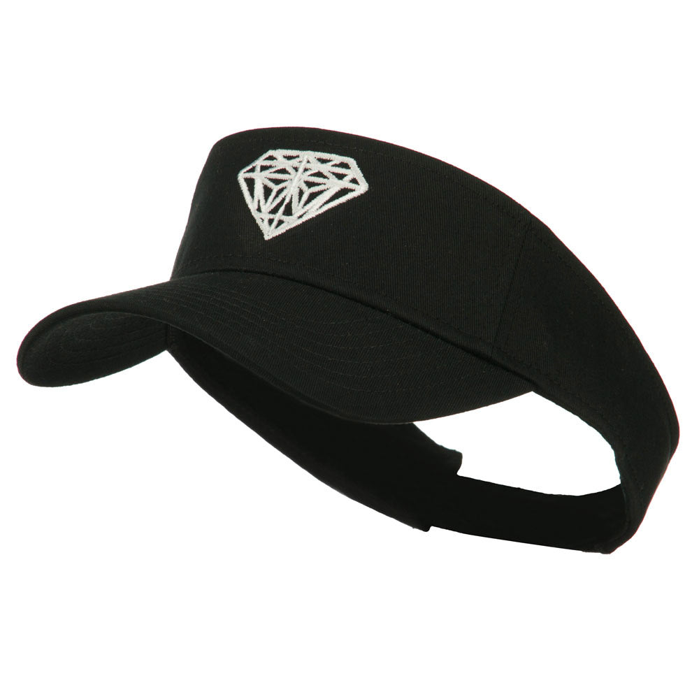 Diamond Outline Embroidered Visor - Black OSFM