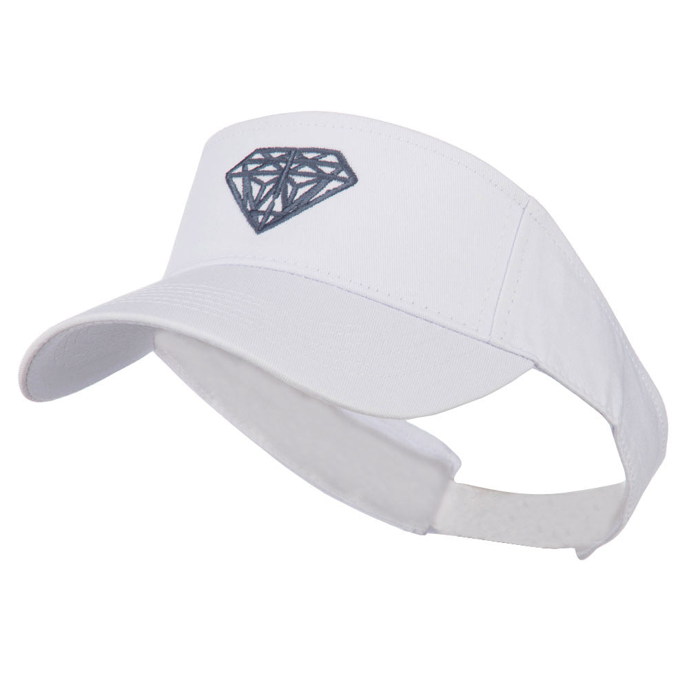 Diamond Outline Embroidered Visor - White OSFM