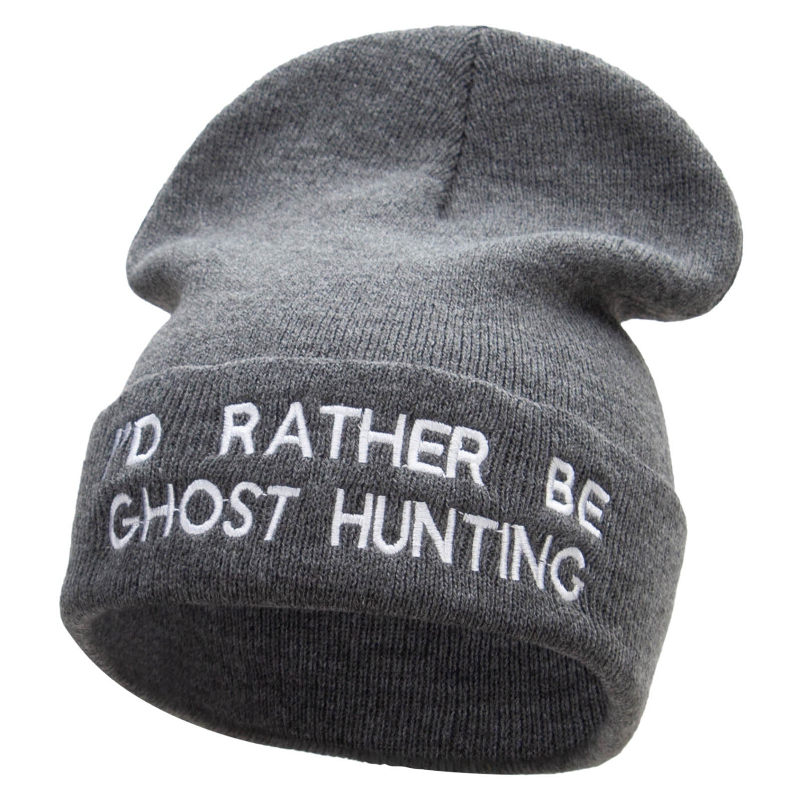 I&#039;d Rather Be Ghost Hunting Long Beanie - Heather Charcoal OSFM