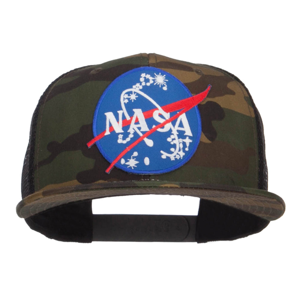 NASA Insignia Patched Camo Mesh Snapback - Camo Black OSFM