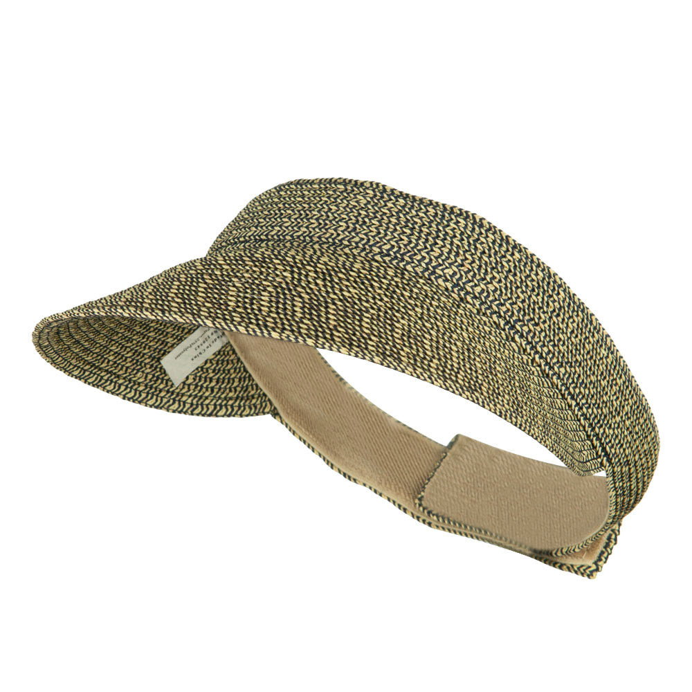 UPF 50+ Tweed Poly Braid Gardening Visor - Black OSFM