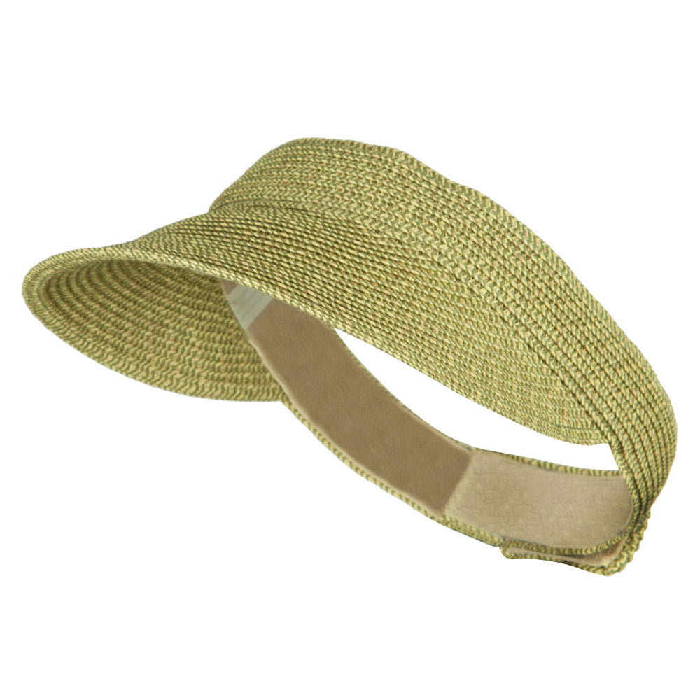 UPF 50+ Tweed Poly Braid Gardening Visor - Green OSFM