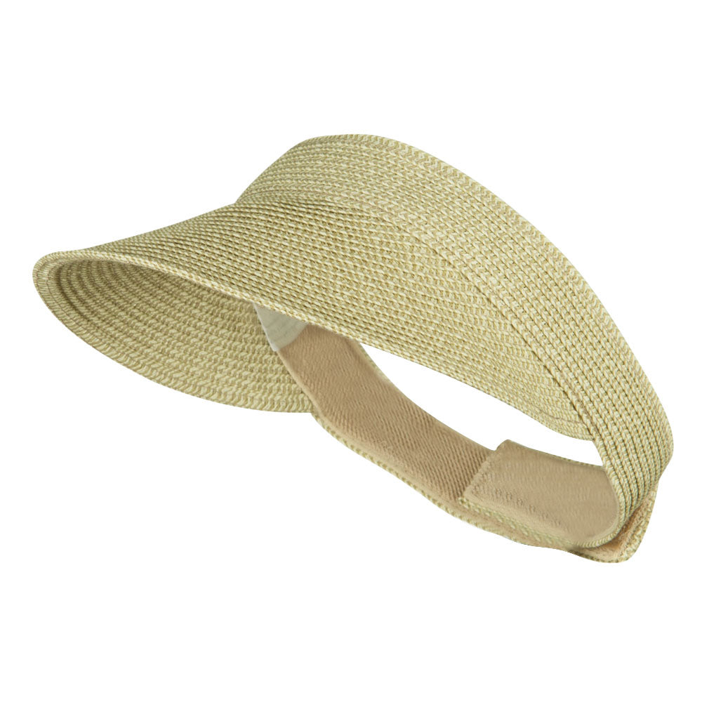 UPF 50+ Tweed Poly Braid Gardening Visor - Khaki OSFM