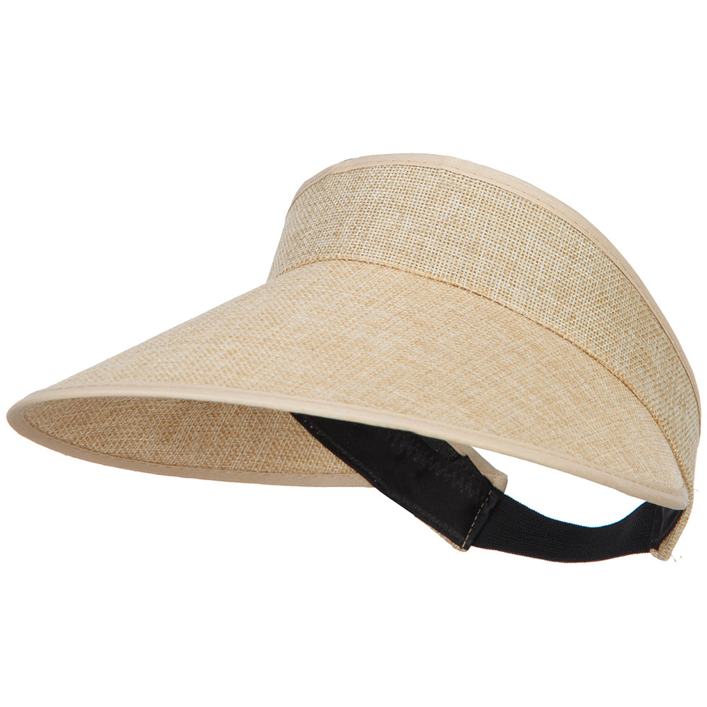 Women&#039;s Polyester Elastic Back Visor - Natural OSFM