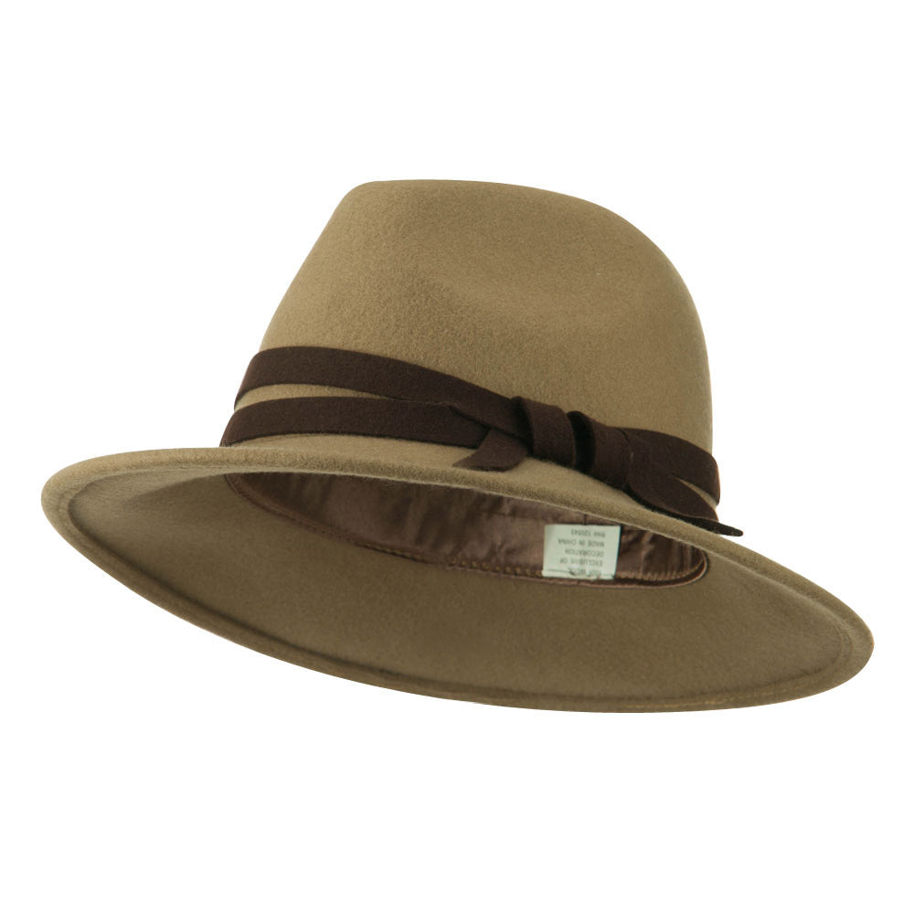 Women&#039;s Double Tie Accent Outback Felt Hat - Brown OSFM