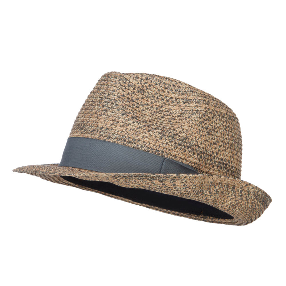 Men&#039;s Paper Braid Band Fedora - Grey Tan L