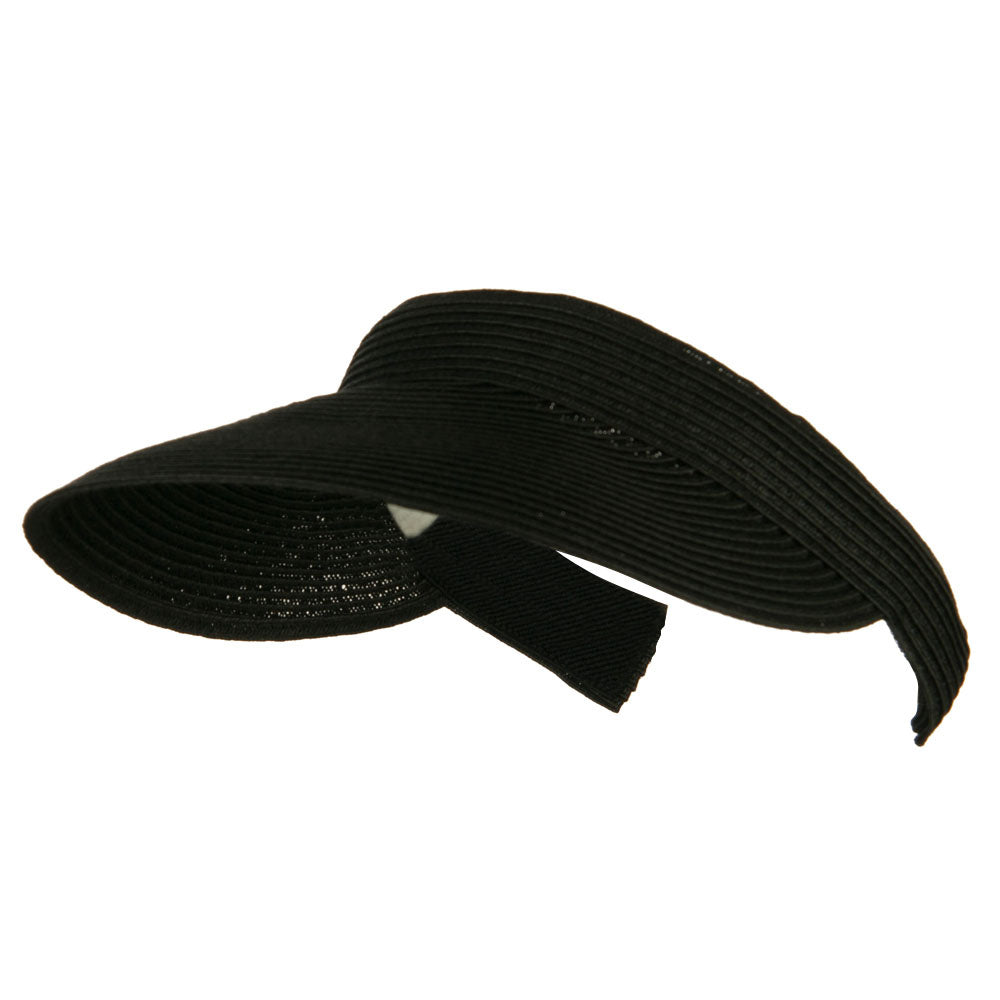 UPF 50+ Paper Braid Clip On Visor - Black OSFM