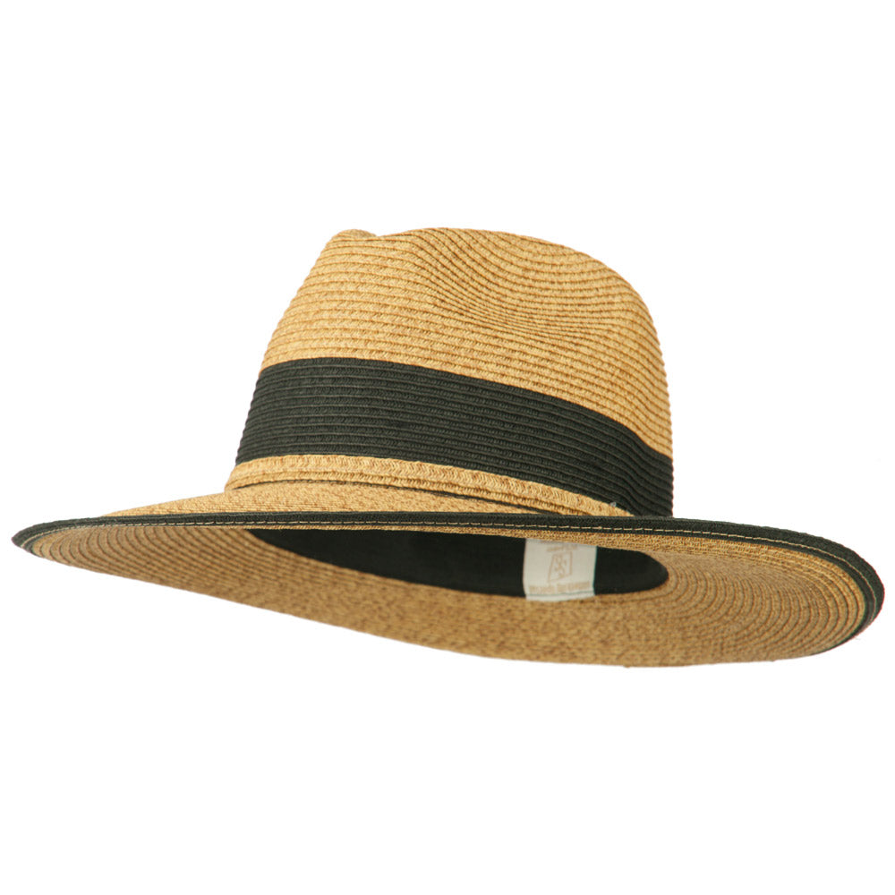 Braided Straw Panama Hat - Black S-M