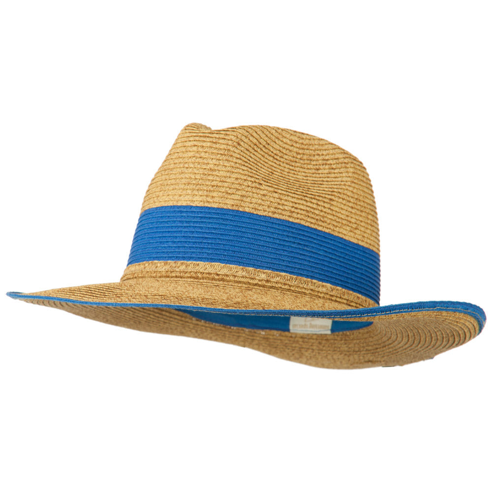 Braided Straw Panama Hat - Blue S-M