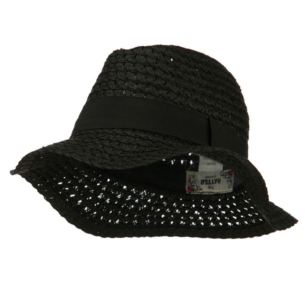 Paper Crushable Panama Hat - Black OSFM