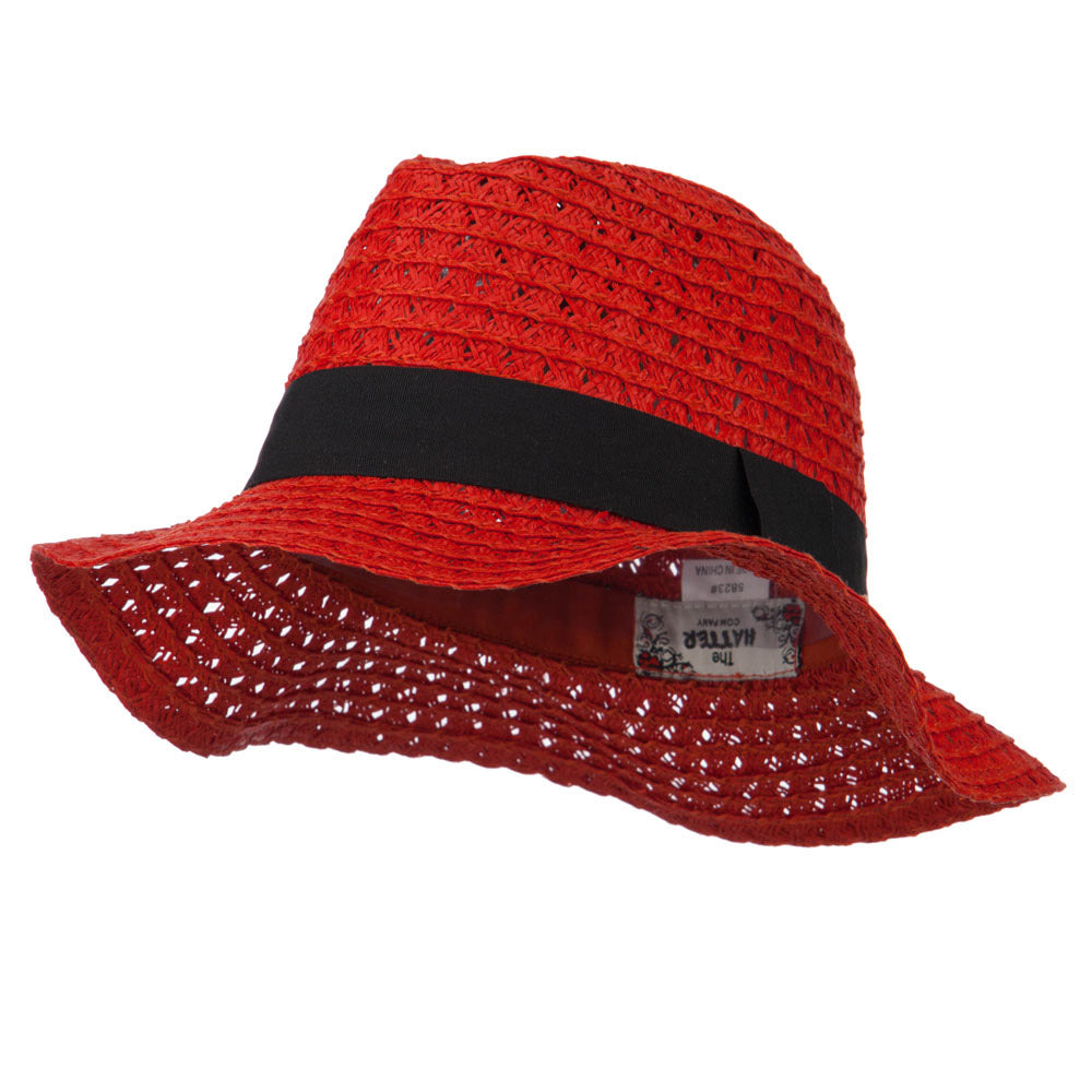 Paper Crushable Panama Hat - Red OSFM