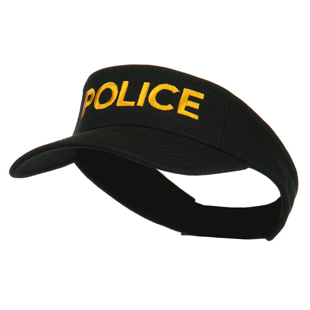 Police Embroidered Superior Garment Washed Visor - Black OSFM