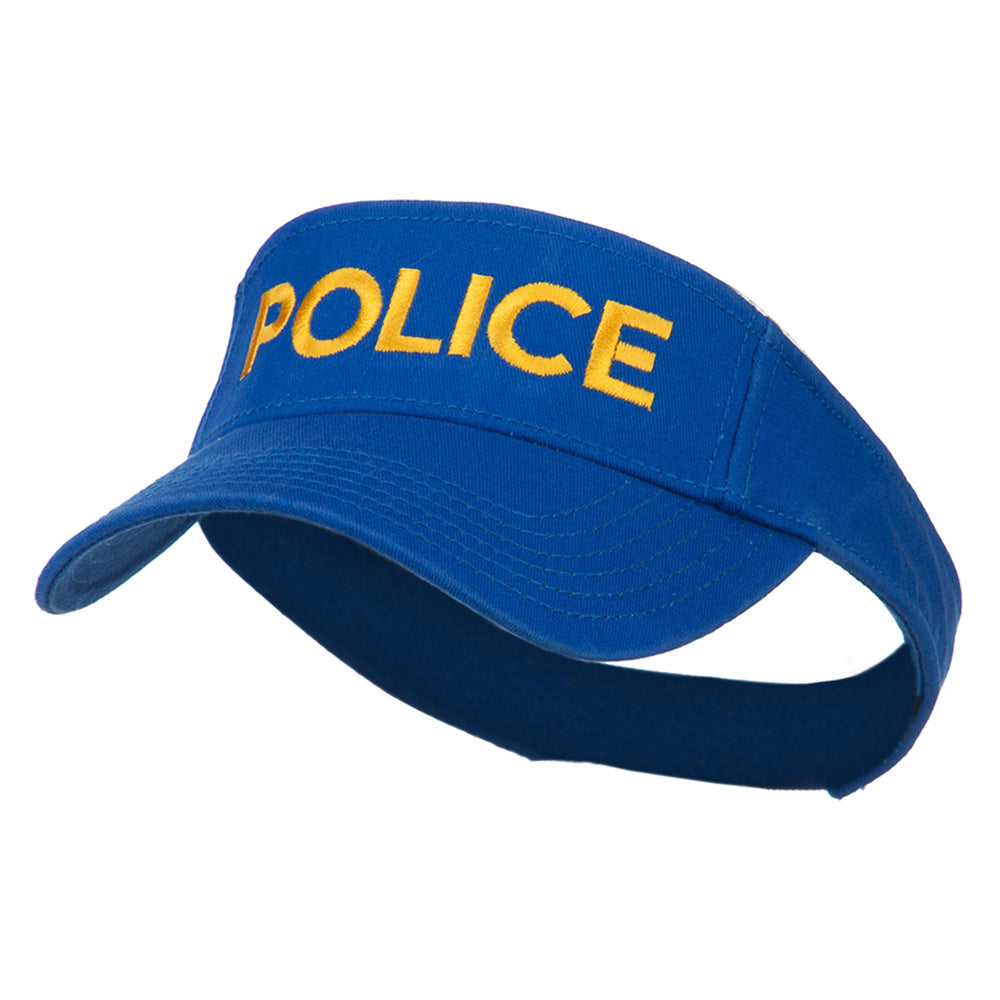 Police Embroidered Superior Garment Washed Visor - Royal OSFM