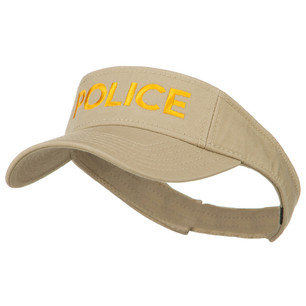 Police Embroidered Superior Garment Washed Visor - Khaki OSFM