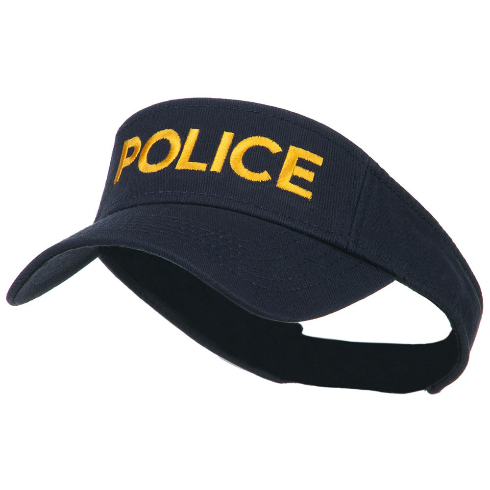 Police Embroidered Superior Garment Washed Visor - Navy OSFM