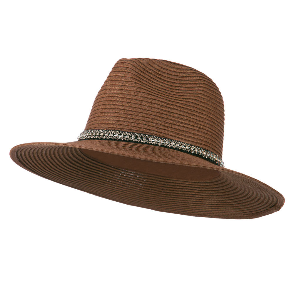 Jewel Band Panama Fedora - Brown OSFM