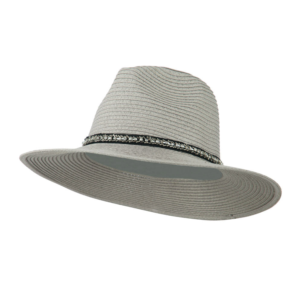 Jewel Band Panama Fedora - Grey OSFM