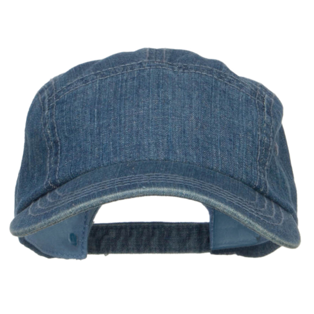 5 Panel Washed Denim Cap - Blue OSFM