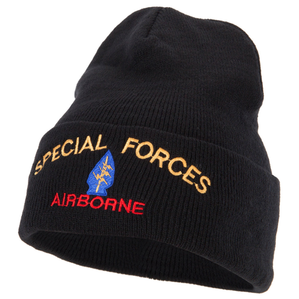 Airborne Special Force Embroidered Long Beanie - Black OSFM