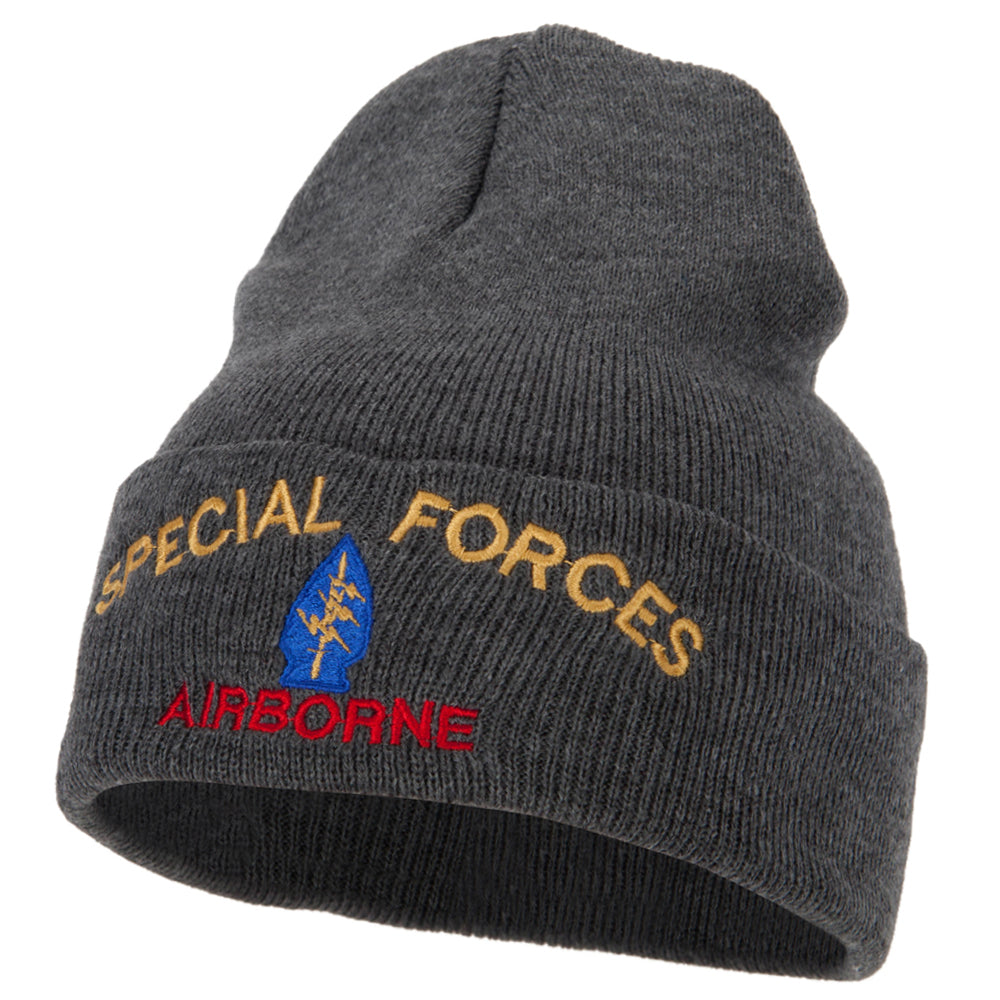 Airborne Special Force Embroidered Long Beanie - Dk Grey OSFM