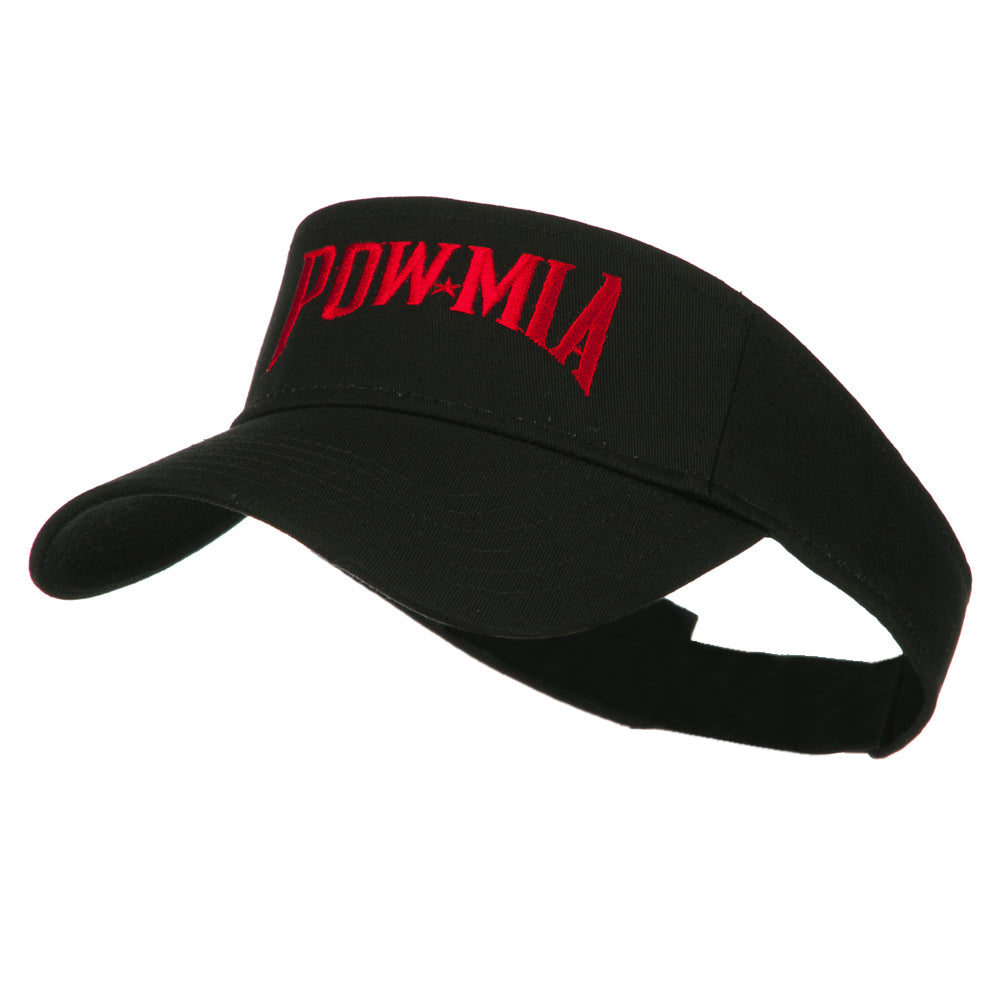 Pow Mia Embroidered Twill Sun Visor - Black OSFM