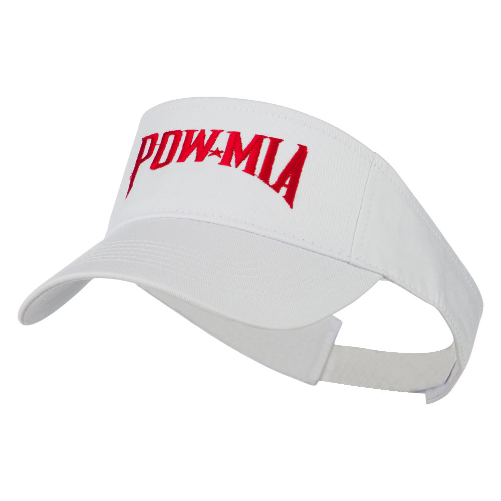 Pow Mia Embroidered Twill Sun Visor - White OSFM