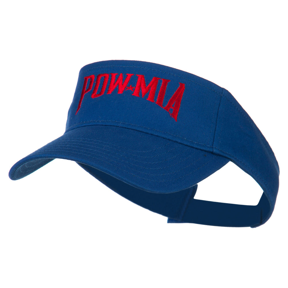 Pow Mia Embroidered Twill Sun Visor - Royal OSFM