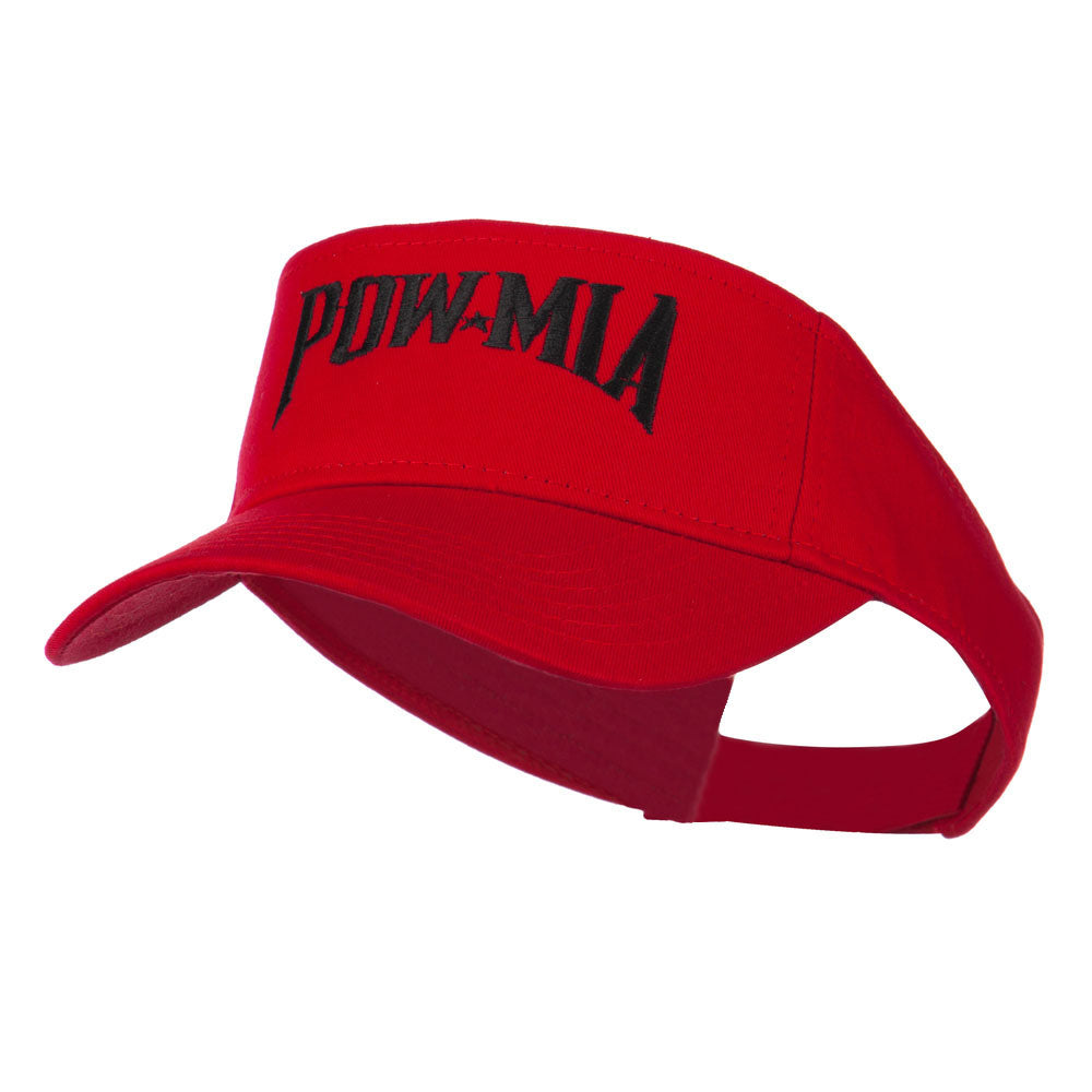 Pow Mia Embroidered Twill Sun Visor - Red OSFM