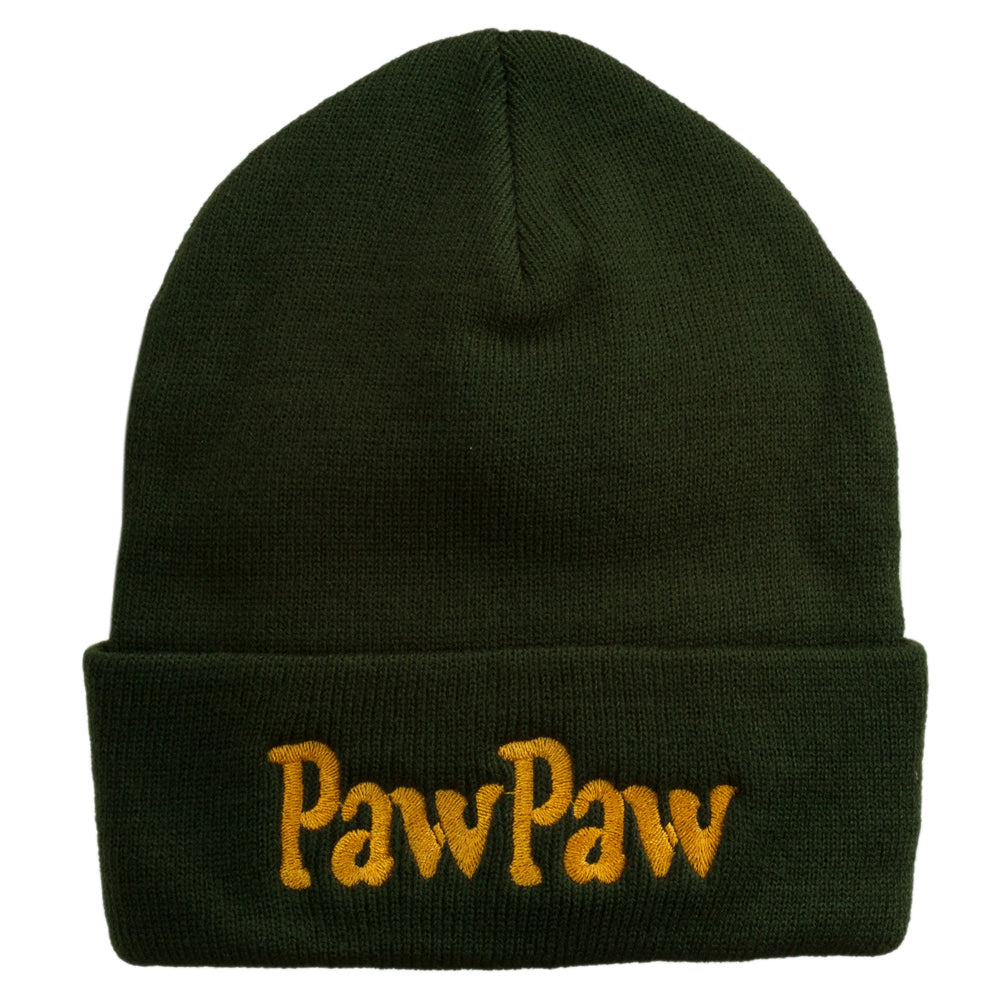 PawPaw Embroidered Long Cuff Beanie - Green OSFM