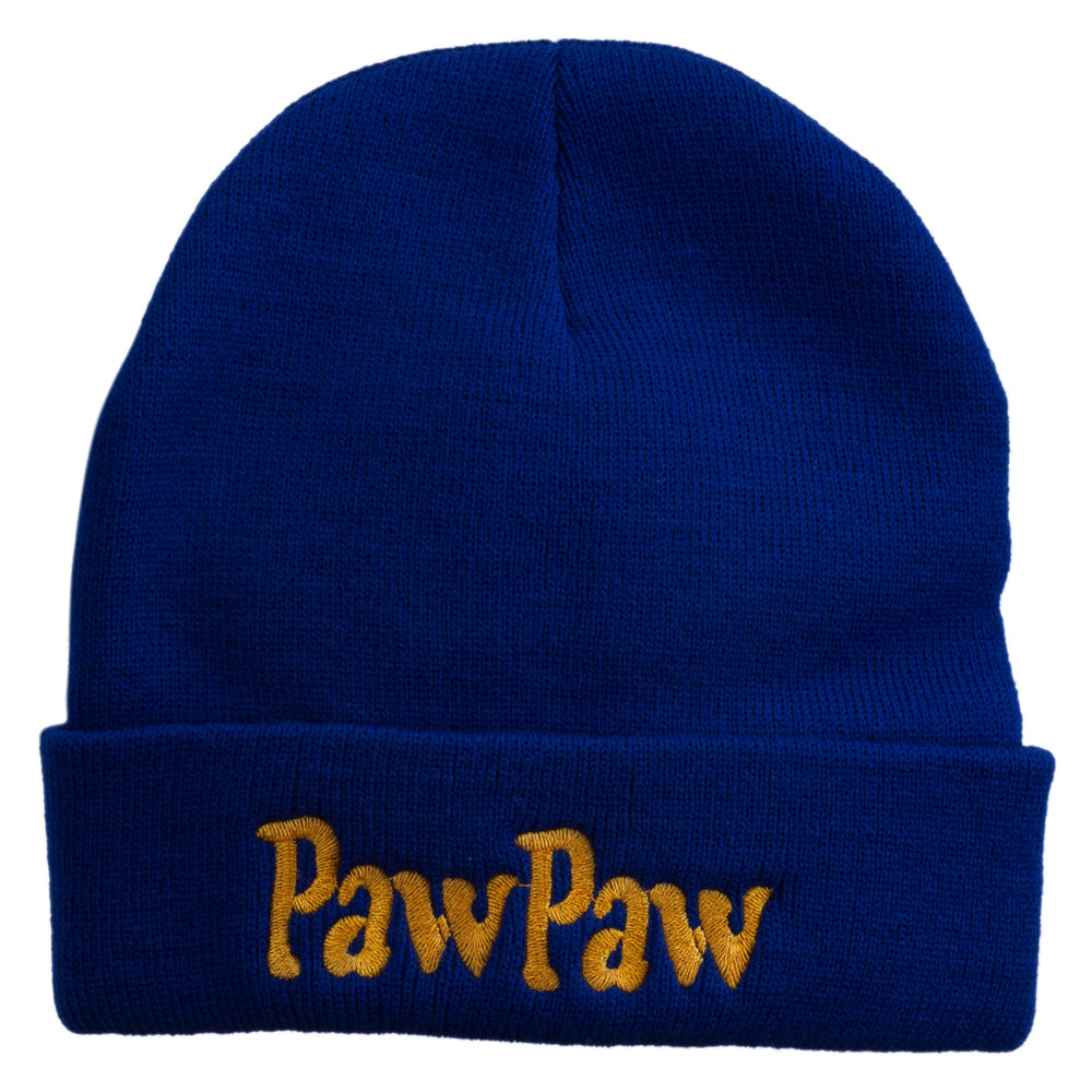 PawPaw Embroidered Long Cuff Beanie - Royal OSFM
