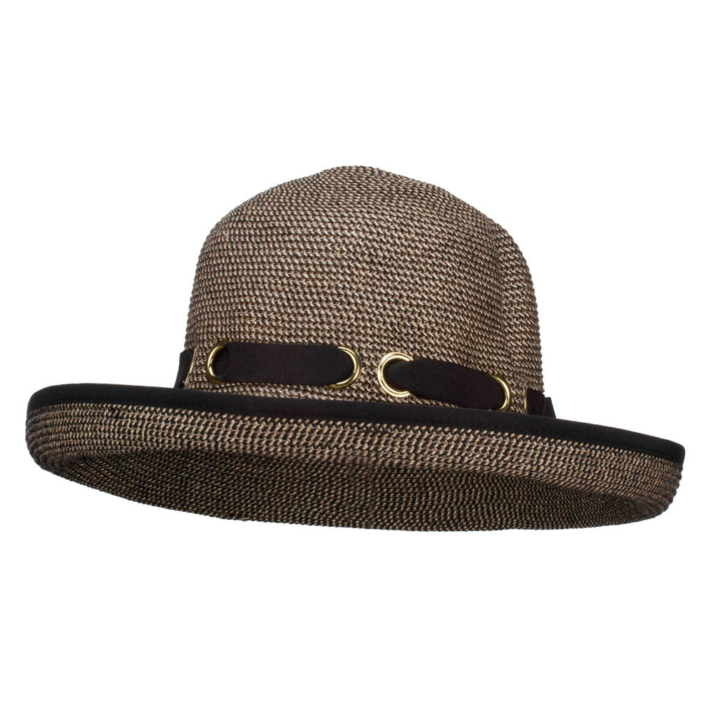 UPF 50+ Tweed Roll Up Hat - Black OSFM