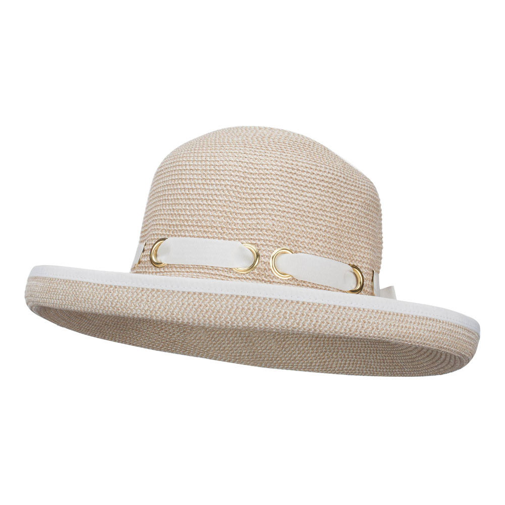 UPF 50+ Tweed Roll Up Hat - White OSFM