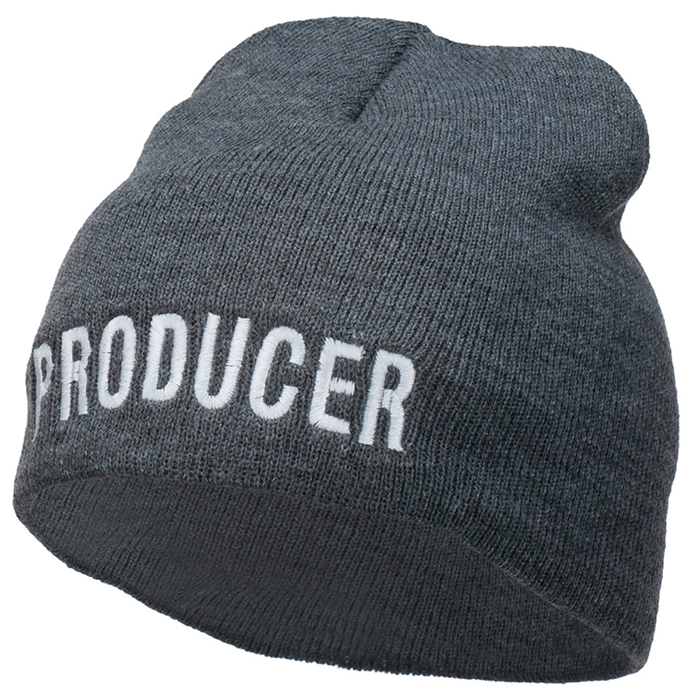 Producer Embroidered Short Beanie - Dk Grey OSFM