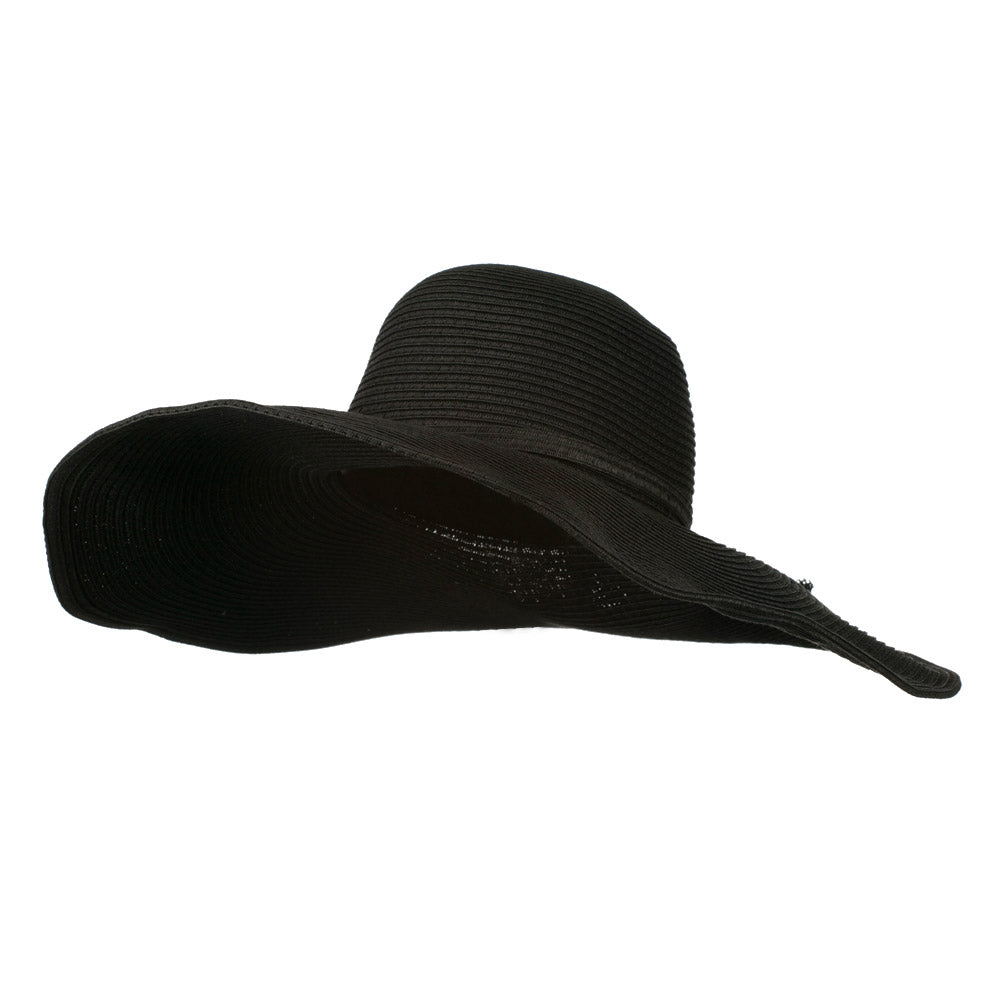 Woman&#039;s UPF 50+ Paper Straw Wide Brim Hat - Black OSFM