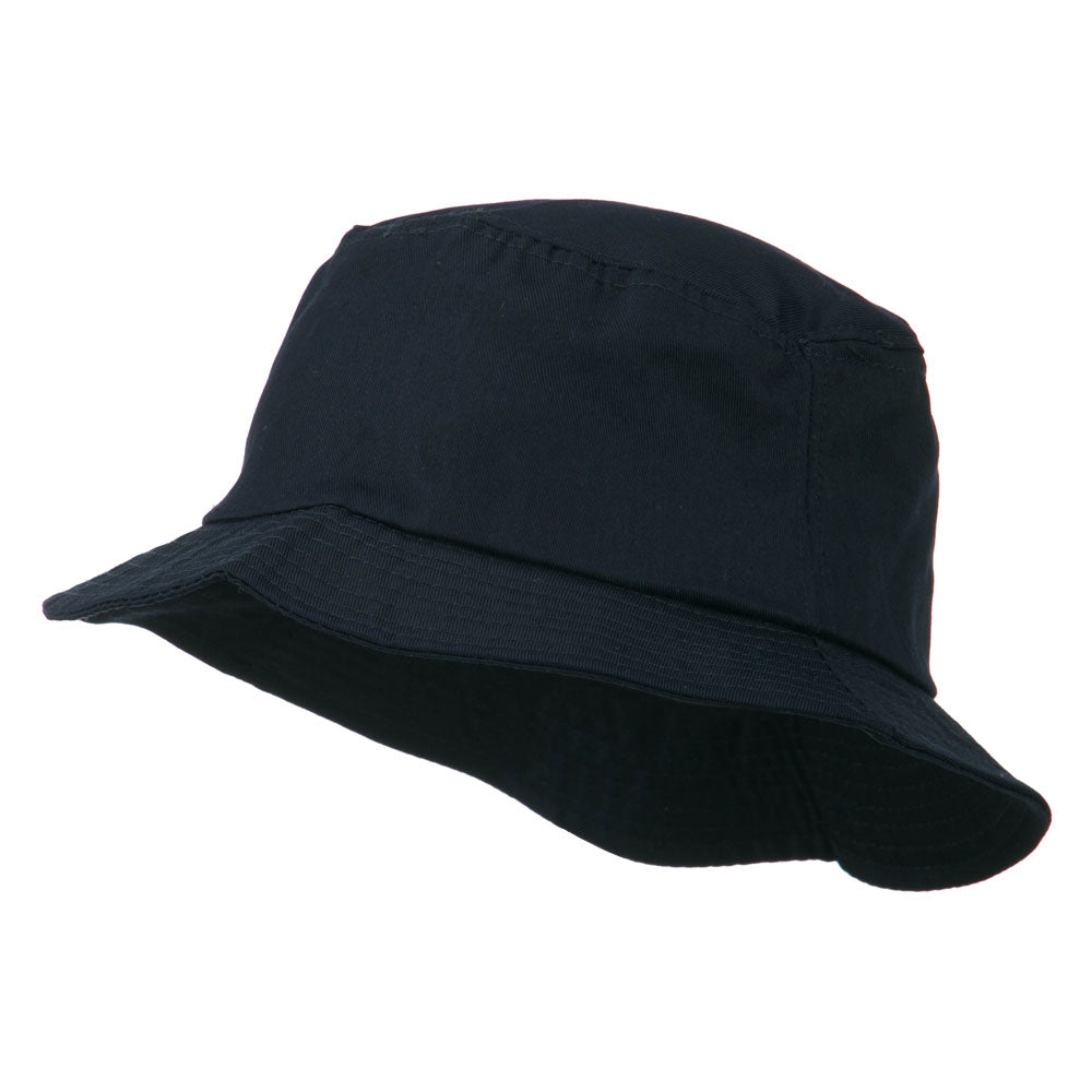 Plain Cotton Twill Bucket Hat - Navy L