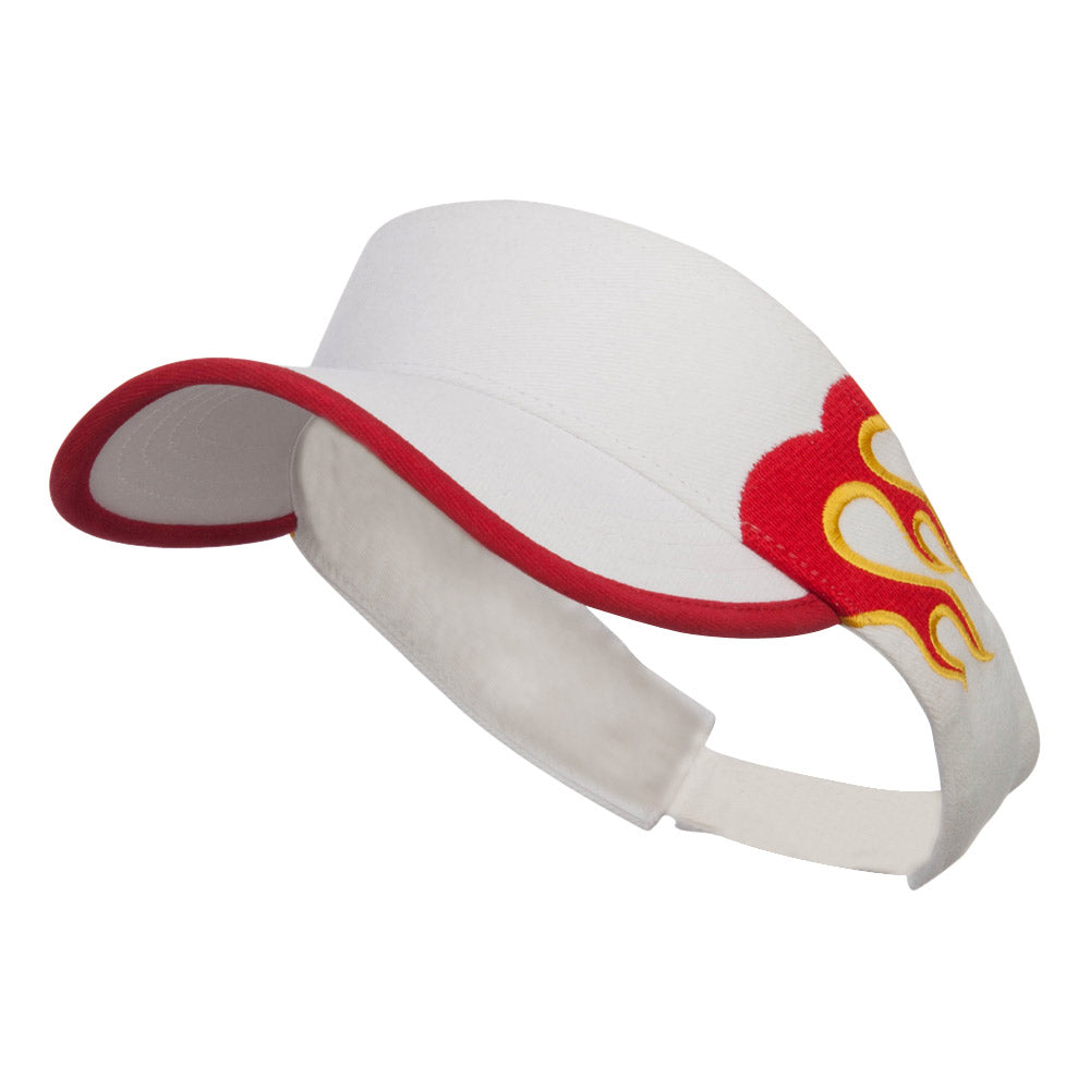 Pro Style Flame Visor - White Red OSFM