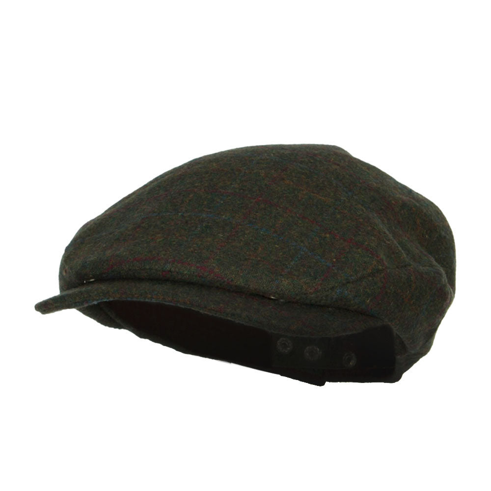 Men&#039;s Plaid 2 Snap Front Ivy Cap - Green OSFM