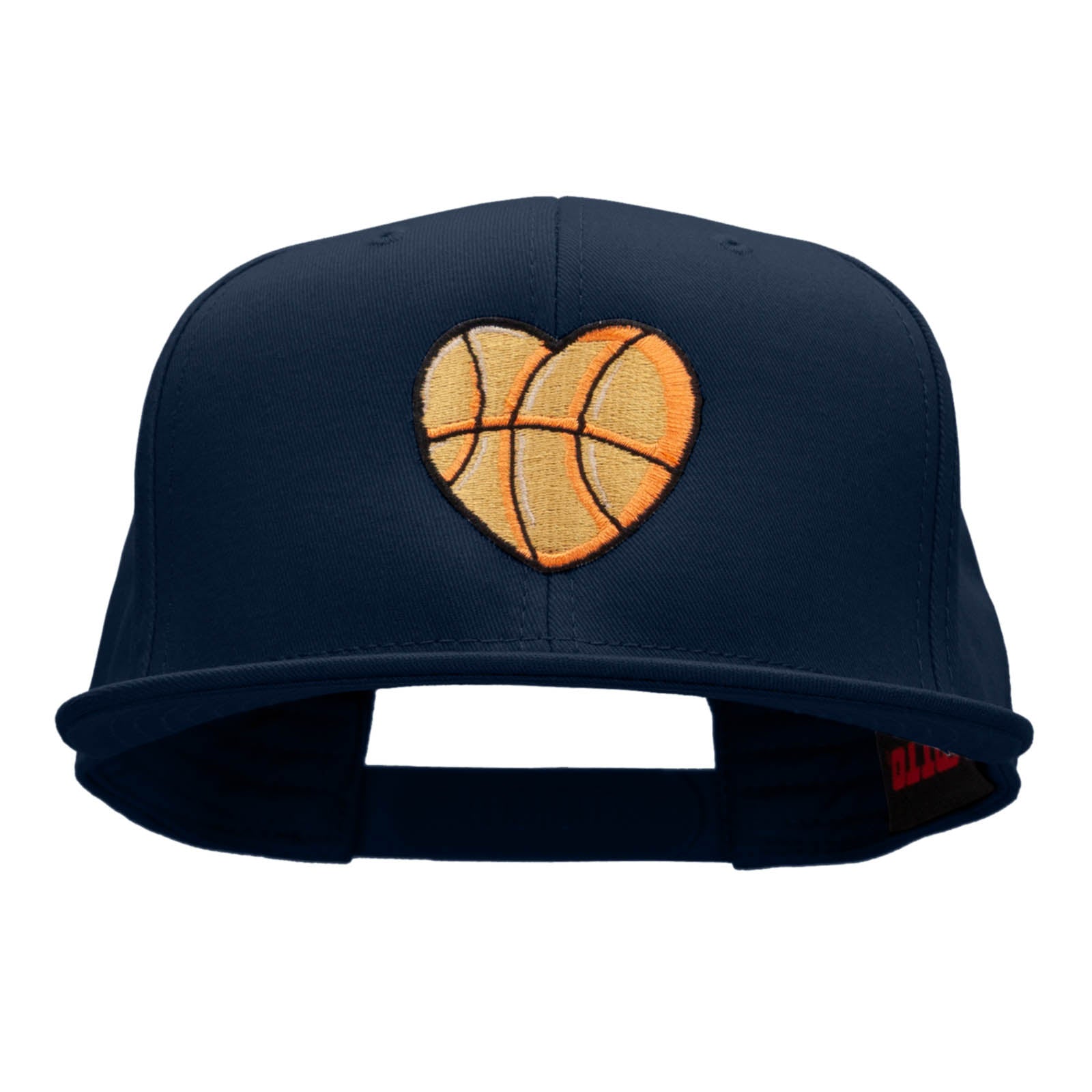 Basketball Heart Embroidered Prostyle Snapback - Navy OSFM